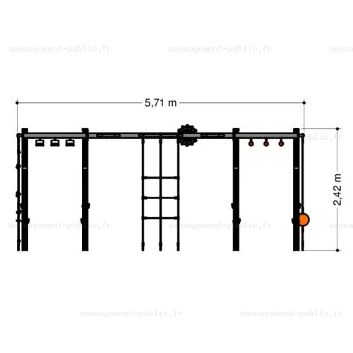 Structure de parcours d’obstacles extérieur